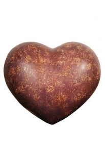 Heart cremation urn for ashes made of wood - Antique