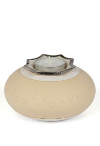 Pet cremation ashes urn with paw print