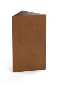 Corten steel adult cremation urn 'Triangle'