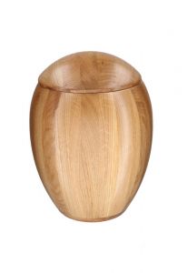 Oak cremation urn for ashes natural