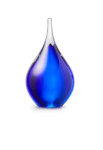 Teardrop shaped glass keepsake ashes urn 'Memorie'