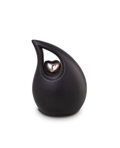 Ceramic keepsake urn silver-coloured heart
