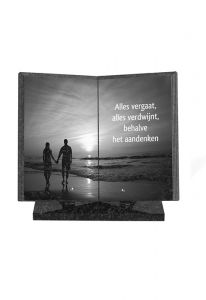 Memorial stone with laser engraving 'Book'