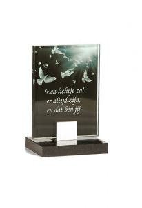 Memorial stone with glass plate for photo / picture