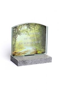 Memorial stone with glass plate for photo / picture