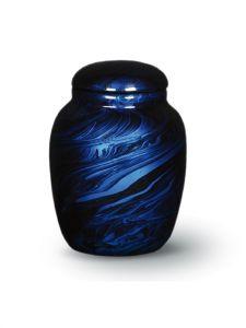 Fiberglass funeral urn 'Sparkling' blue