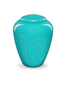 Glass cremation urn turquoise - symbol of peace and connection