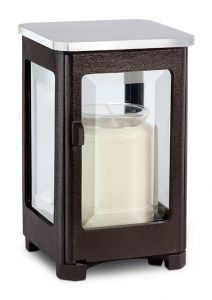 Grave lantern bronze with stainless steel lid in several colours