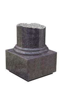 Greek column funeral urn in different types of granite