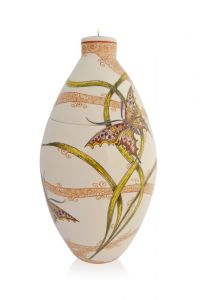 Hand-painted keepsake urn 'Butterflies '