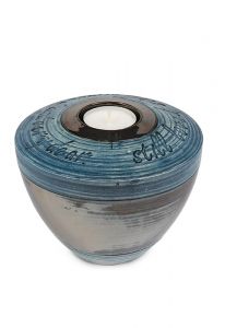 Handmade keepsake urn 'Tolos' with tealight holder
