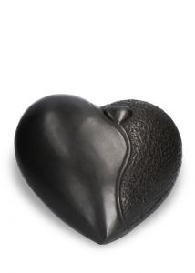Weather resistant heart shaped bronze cremation urn for ashes