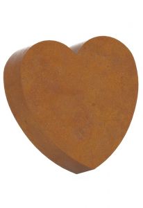 Corten steel cremation ashes mini urn 'Heart'