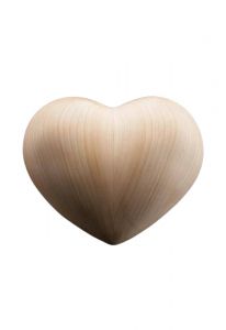 Keepsake cremation urn for ashes 'Heart' natural cherry