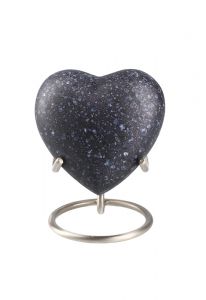 Heart shaped mini urn 'Elegance' granite look (stand included)