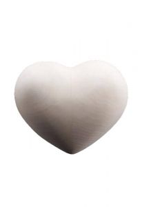 Keepsake cremation urn for ashes 'Heart' natural lime