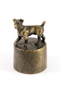 Jack Russell Dog urn bronzed