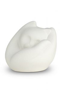 Grey cat cremation ashes urn