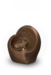 Pet urn with candle holder 'Cat'