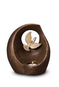 Ceramic keepsake cremation ashes urn cremation ashes urn 'Peace dove' (tealight)