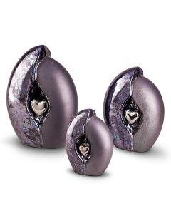 Ceramic keepsake cremation ashes urn cremation ashes urn with silver heart