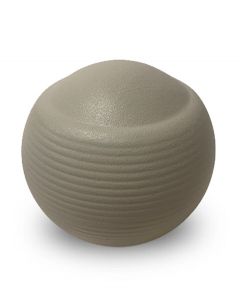 Small spherical ceramic urn for ashes 'Memento' satin cream
