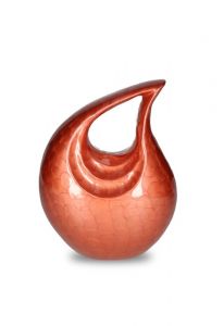 High gloss brown teardrop cremation mini urn for ashes