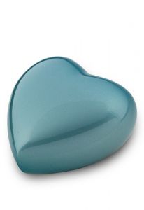 Heart shaped cremation ashes keepsake urn 'Satori' | blue