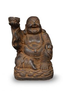 Laughing Buddha urn Bronze with candle