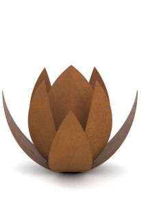 Corten steel adult cremation urn 'Lotus'