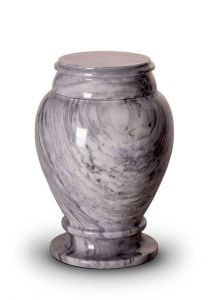 Grey marble funeral urn for indoors