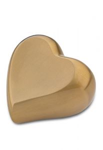 Heart shaped matt gold keepsake urn