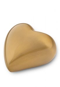 Brass keepsake funeral urn heart