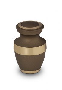Brown coloured brass keepsake urn
