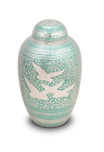 Brass funeral urn cremation ashes