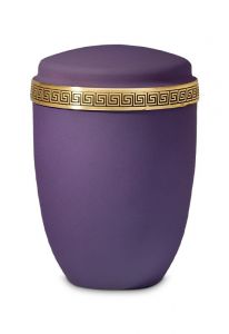 Purple metal/steel funeral urn