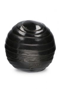 Bronze keepsake urn for ashes 'Modern stripes'