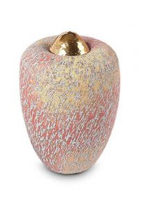 Ceramic keepsake urn for ashes 'Rainbow Red'