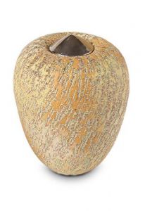 Ceramic keepsake urn for ashes 'Yellow Sun'