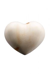 Keepsake cremation urn for ashes 'Heart' natural pine