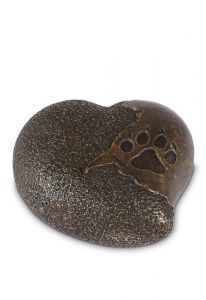 Bronze keepsake urn 'Your footprint in my heart'