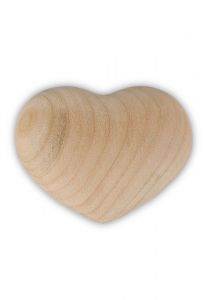 Keepsake urn for ashes 'Heart' natural cherry