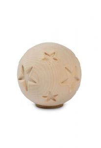 Keepsake urn 'Sfera' natural pine with starfish