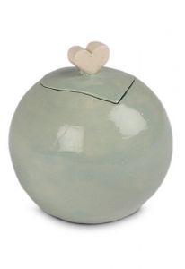 Ceramic keepsake urn 'Love' grey green