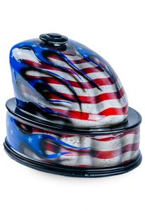 Handmade motorcycle gas tank urn for ashes 'America'