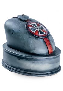 Handmade motorcycle gas tank urn for ashes 'Kreuz'