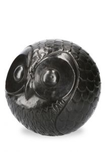 Weather resistant bronze cremation urn for ashes 'Owl'
