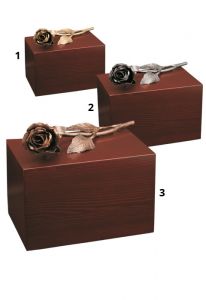 Wooden funeral urn rose