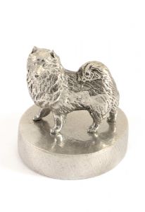 Samoyed urn silver tin