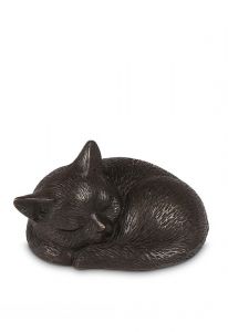 Bronze cremation ashes keepsake urn 'Sleeping cat'